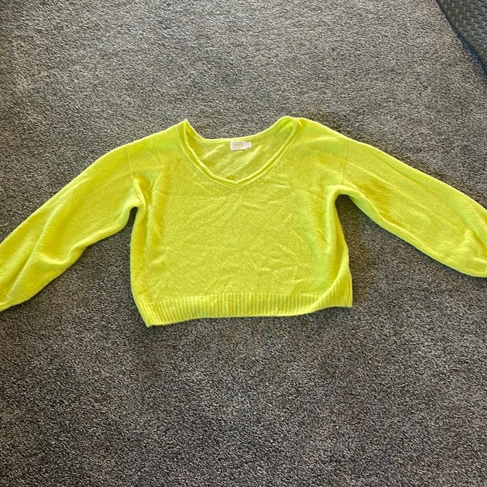 Nation brand chartreuse vneck sweater! Worn once! Size M